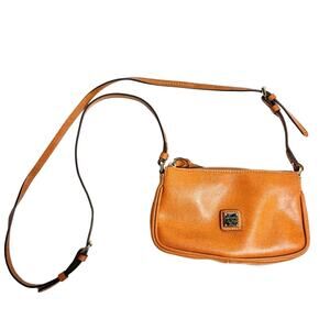 Dooney & Bourke Cognac Tan Saffiano Lexi Crossbody Small Bag Purse